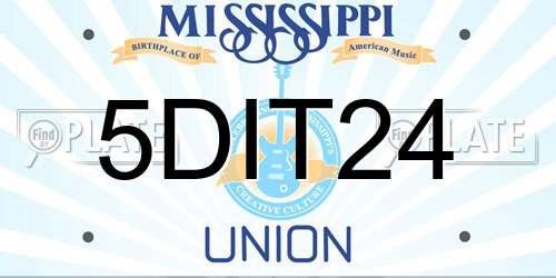 5DIT24 Mississippi License Plate