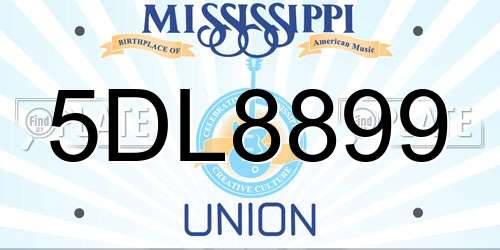5DL8899 Mississippi License Plate