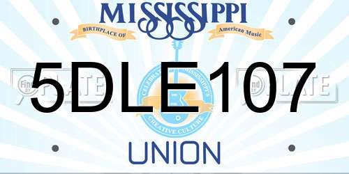 5DLE107 Mississippi License Plate