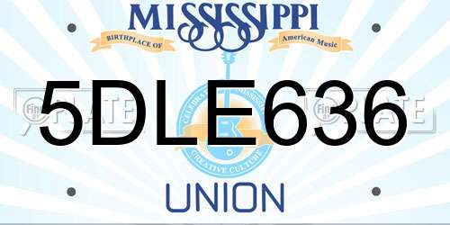 5DLE636 Mississippi License Plate