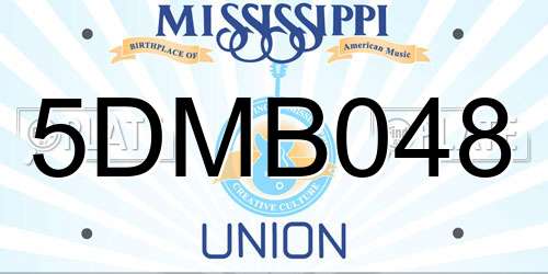 5DMB048 Mississippi License Plate