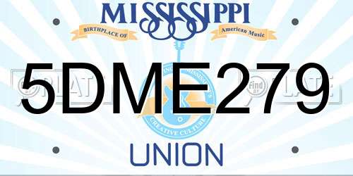 5DME279 Mississippi License Plate