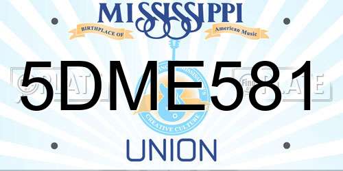 5DME581 Mississippi License Plate