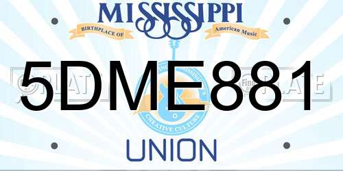 5DME881 Mississippi License Plate