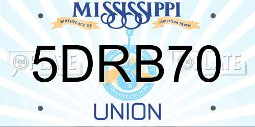 5DRB70 Mississippi License Plate