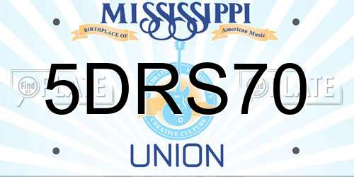 5DRS70 Mississippi License Plate