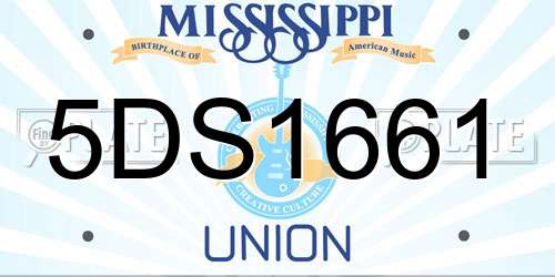 5DS1661 Mississippi License Plate