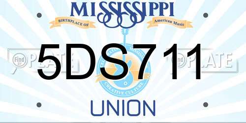 5DS711 Mississippi License Plate