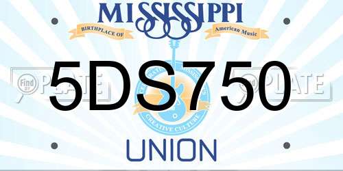 5DS750 Mississippi License Plate