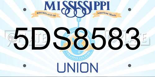 5DS8583 Mississippi License Plate