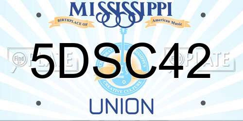 5DSC42 Mississippi License Plate