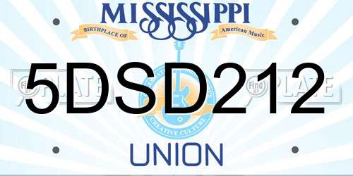 5DSD212 Mississippi License Plate