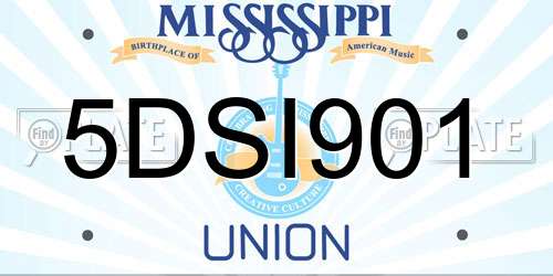 5DSI901 Mississippi License Plate