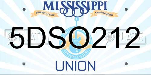 5DSO212 Mississippi License Plate