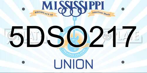 5DSO217 Mississippi License Plate