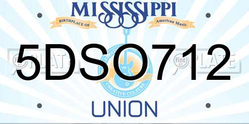 5DSO712 Mississippi License Plate
