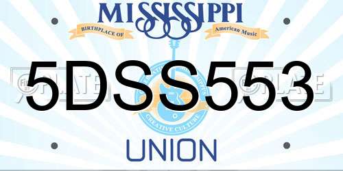 5DSS553 Mississippi License Plate