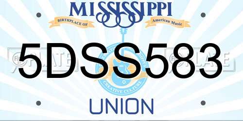 5DSS583 Mississippi License Plate