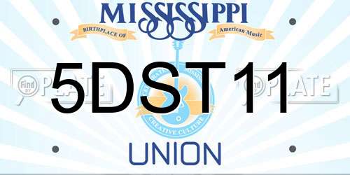 5DST11 Mississippi License Plate