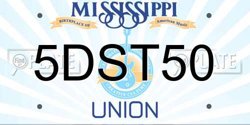 5DST50 Mississippi License Plate