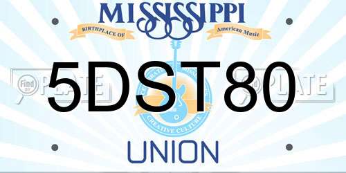 5DST80 Mississippi License Plate
