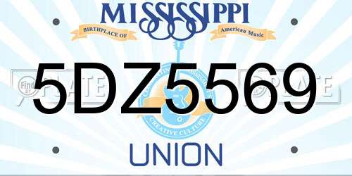 5DZ5569 Mississippi License Plate