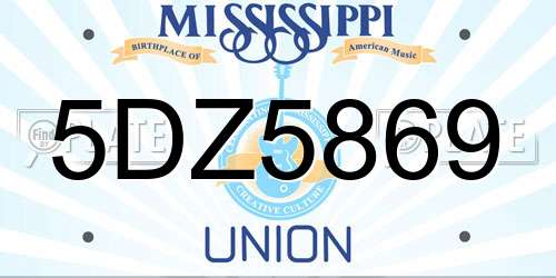 5DZ5869 Mississippi License Plate
