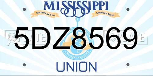 5DZ8569 Mississippi License Plate