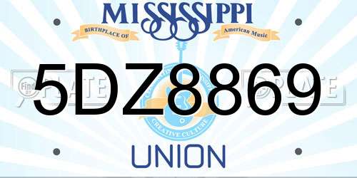 5DZ8869 Mississippi License Plate