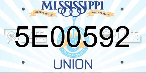 5E00592 Mississippi License Plate