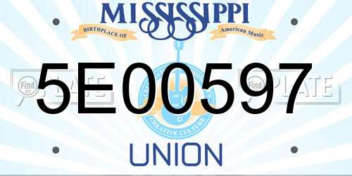 5E00597 Mississippi License Plate