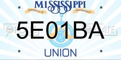 5E01BA Mississippi License Plate