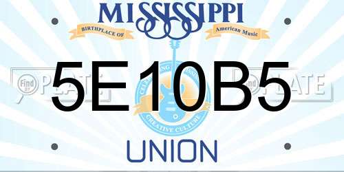 5E10B5 Mississippi License Plate