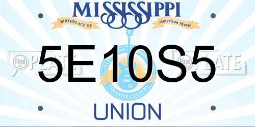 5E10S5 Mississippi License Plate