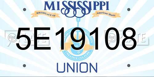 5E19108 Mississippi License Plate