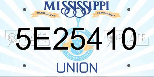 5E25410 Mississippi License Plate