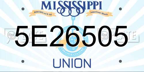 5E26505 Mississippi License Plate