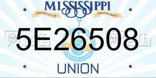 5E26508 Mississippi License Plate