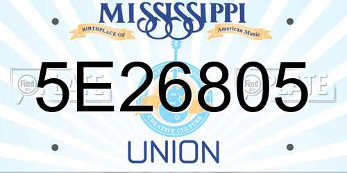 5E26805 Mississippi License Plate