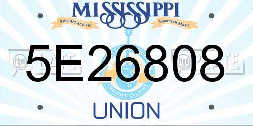 5E26808 Mississippi License Plate