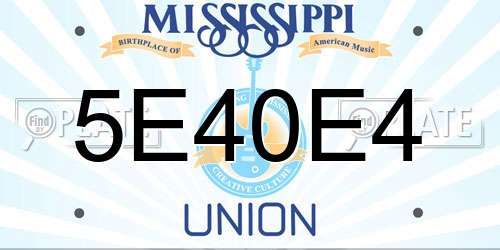 5E40E4 Mississippi License Plate