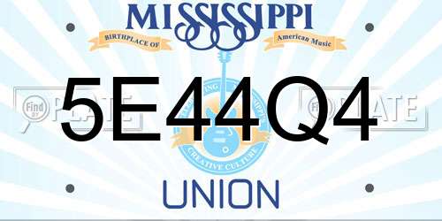 5E44Q4 Mississippi License Plate