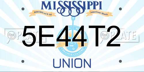 5E44T2 Mississippi License Plate