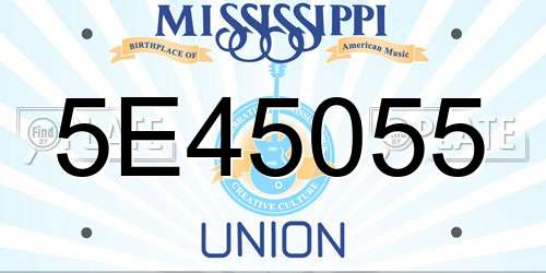 5E45055 Mississippi License Plate