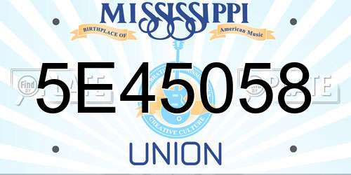 5E45058 Mississippi License Plate