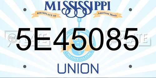 5E45085 Mississippi License Plate