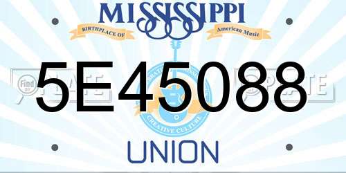 5E45088 Mississippi License Plate