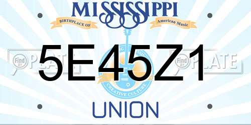 5E45Z1 Mississippi License Plate