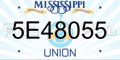 5E48055 Mississippi License Plate