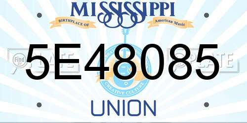 5E48085 Mississippi License Plate